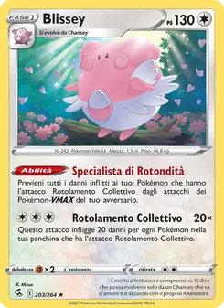 Carta Blissey dell'espansione Colpo Fusione, numero 203/264