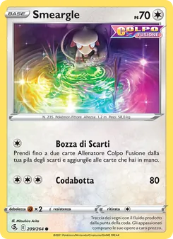 Carta Smeargle dell'espansione Colpo Fusione, numero 209/264