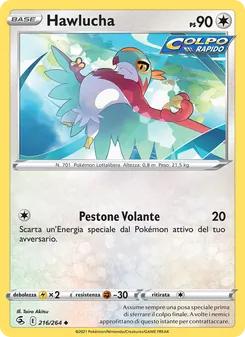 Carta Hawlucha dell'espansione Colpo Fusione, numero 216/264