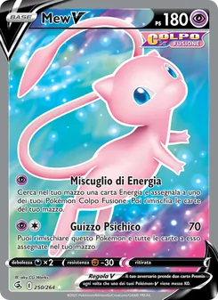 Carta Mew V dell'espansione Colpo Fusione, numero 250/264