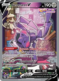 Carta Genesect V dell'espansione Colpo Fusione, numero 255/264