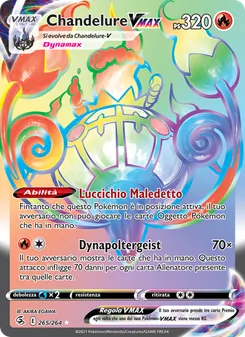 Carta Chandelure VMAX dell'espansione Colpo Fusione, numero 265/264