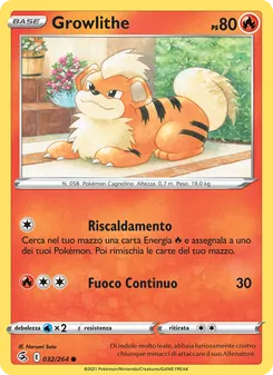 Carta Growlithe dell'espansione Colpo Fusione, numero 32/264