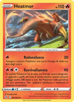 Carta Heatmor dell'espansione Colpo Fusione, numero 41/264