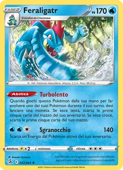 Carta Feraligatr dell'espansione Colpo Fusione, numero 57/264