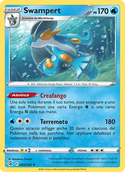 Carta Swampert dell'espansione Colpo Fusione, numero 64/264