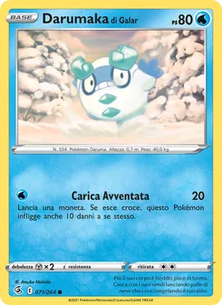 Carta Darumaka di Galar dell'espansione Colpo Fusione, numero 71/264