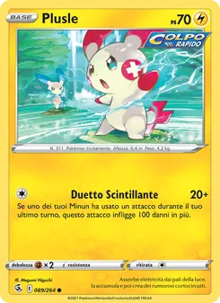 Carta Plusle dell'espansione Colpo Fusione, numero 89/264