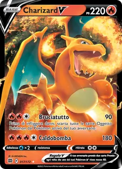 Carta Charizard V dell'espansione Astri Lucenti, numero 017/172
