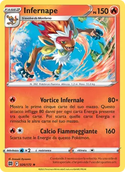 Carta Infernape dell'espansione Astri Lucenti, numero 026/172