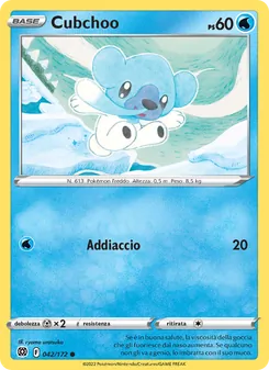 Carta Cubchoo dell'espansione Astri Lucenti, numero 042/172