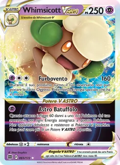 Carta Whimsicott V ASTRO dell'espansione Astri Lucenti, numero 065/172