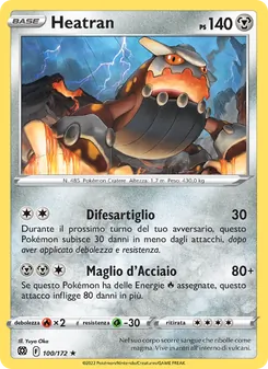 Carta Heatran dell'espansione Astri Lucenti, numero 100/172