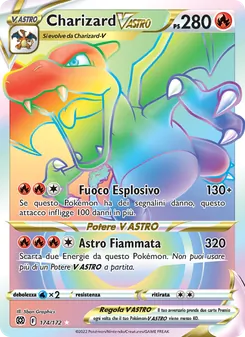 Carta Charizard V ASTRO dell'espansione Astri Lucenti, numero 174/172