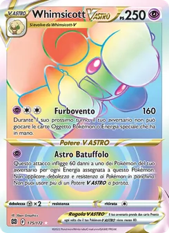 Carta Whimsicott V ASTRO dell'espansione Astri Lucenti, numero 175/172