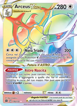 Carta Arceus V ASTRO dell'espansione Astri Lucenti, numero 176/172
