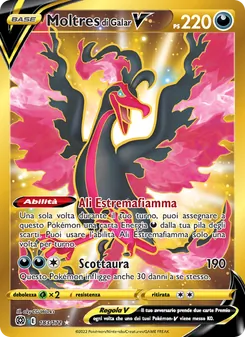 Carta Moltres di Galar V dell'espansione Astri Lucenti, numero 183/172