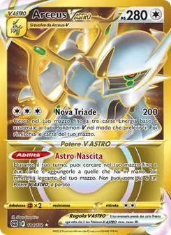 Carta Arceus V ASTRO dell'espansione Astri Lucenti, numero 184/172