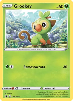 Carta Grookey dell'espansione SPSC Promo, numero SWSH001/307