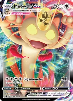 Carta Meowth VMAX dell'espansione SPSC Promo, numero SWSH005/307