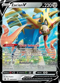 Carta Zacian V dell'espansione SPSC Promo, numero SWSH018/307