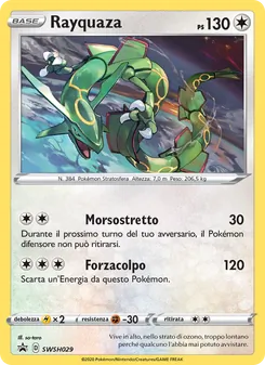 Carta Rayquaza dell'espansione SPSC Promo, numero SWSH029/307