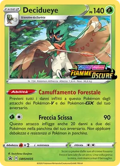 Carta Decidueye dell'espansione SPSC Promo, numero SWSH035/307