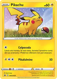 Carta Pikachu dell'espansione SPSC Promo, numero SWSH039/307