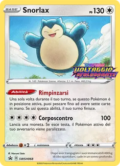 Carta Snorlax dell'espansione SPSC Promo, numero SWSH068/307