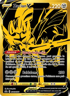 Carta Zacian V dell'espansione SPSC Promo, numero SWSH076/307