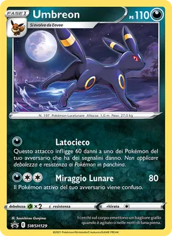 Carta Umbreon dell'espansione SPSC Promo, numero SWSH129/307