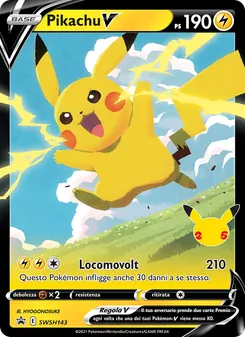 Carta Pikachu V dell'espansione SPSC Promo, numero SWSH143/307