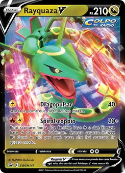 Carta Rayquaza V dell'espansione SPSC Promo, numero SWSH147/307