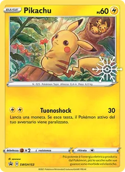 Carta Pikachu dell'espansione SPSC Promo, numero SWSH153/307