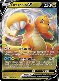 Carta Dragonite V dell'espansione SPSC Promo, numero SWSH154/307