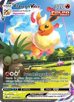 Carta Flareon VMAX dell'espansione SPSC Promo, numero SWSH180/307