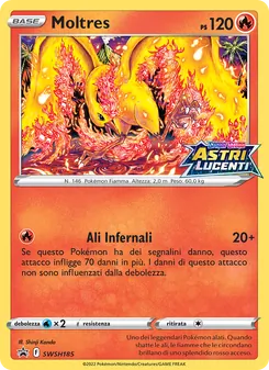 Carta Moltres dell'espansione SPSC Promo, numero SWSH185/307