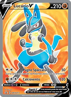 Carta Lucario V dell'espansione SPSC Promo, numero SWSH213/307