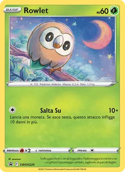 Carta Rowlet dell'espansione SPSC Promo, numero SWSH220/307