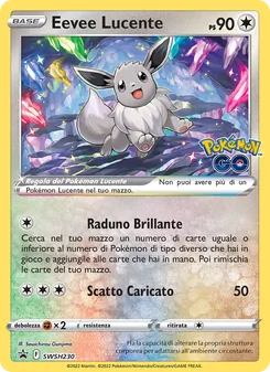 Carta Eevee Lucente dell'espansione SPSC Promo, numero SWSH230/307