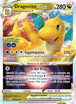 Carta Dragonite V ASTRO dell'espansione SPSC Promo, numero SWSH236/307