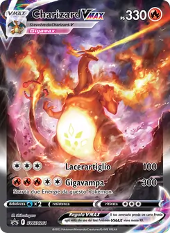 Carta Charizard VMAX dell'espansione SPSC Promo, numero SWSH261/307