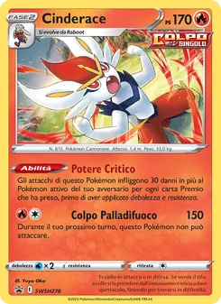 Carta Cinderace dell'espansione SPSC Promo, numero SWSH278/307