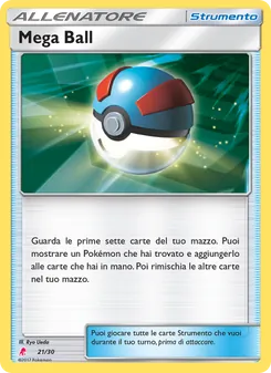 Carta Mega Ball dell'espansione Sole e Luna trainer Kit (Lycanroc), numero 21/30