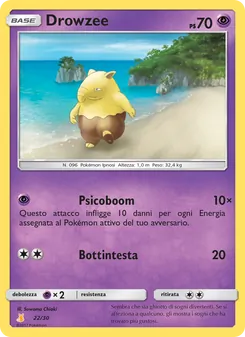 Carta Drowzee dell'espansione Sole e Luna trainer Kit (Alolan Raichu), numero 22/30