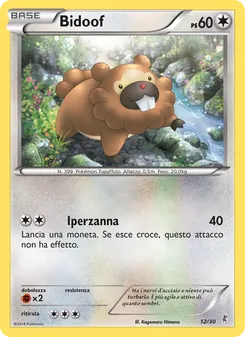 Carta Bidoof dell'espansione XY trainer Kit (Bisharp), numero 12/30