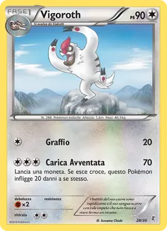 Carta Vigoroth dell'espansione XY trainer Kit (Bisharp), numero 28/30