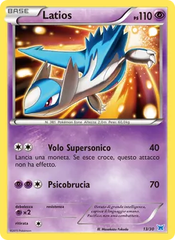 Carta Latios dell'espansione XY trainer Kit (Latios), numero 13/30