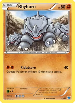 Carta Rhyhorn dell'espansione XY trainer Kit (Latios), numero 15/30