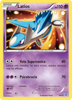 Carta Latios dell'espansione XY trainer Kit (Latios), numero 30/30